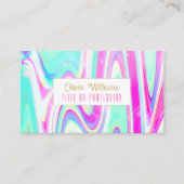 Iridescent Holographic Liquid Swirl Visitenkarte (Vorderseite)