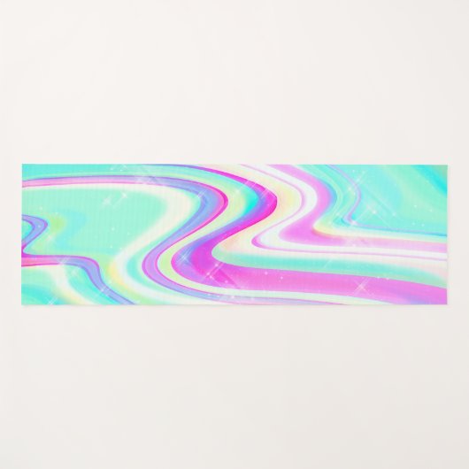 Iridescent Holographic Liquid Swirl Yogamatte (Vorderseite (Horizontal))