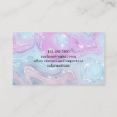 Iridescent Holographic Marble Fashion Visitenkarte (Rückseite)