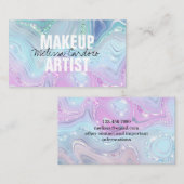 Iridescent Holographic Marble Fashion Visitenkarte (Vorne/Hinten)