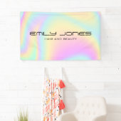 Iridescent Holographic Modern Trendy Salon Banner (Insitu)
