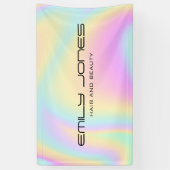 Iridescent Holographic Modern Trendy Salon Banner (Vertikal)