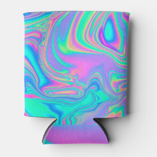 Iridescent Holographic: Neon Marbled Texture Dosenkühler (Vorderseite)