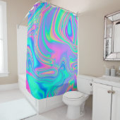 Iridescent Holographic: Neon Marbled Texture Duschvorhang (Beispiel)