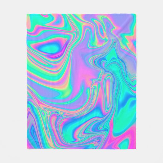 Iridescent Holographic: Neon Marbled Texture Fleecedecke (Vorderseite)