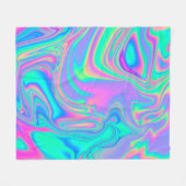 Iridescent Holographic: Neon Marbled Texture Fleecedecke (Vorderseite (Horizontal))