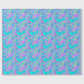 Iridescent Holographic: Neon Marbled Texture Geschenkpapier (Flach)