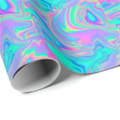 Iridescent Holographic: Neon Marbled Texture Geschenkpapier (Rolleneckpunkt)