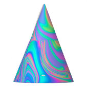 Iridescent Holographic: Neon Marbled Texture Partyhütchen (Links)