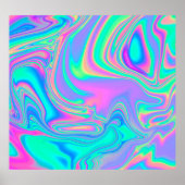 Iridescent Holographic: Neon Marbled Texture Poster (Vorne)