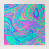 Iridescent Holographic: Neon Marbled Texture Puzzle (Vertikal)