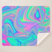 Iridescent Holographic: Neon Marbled Texture Sherpadecke (Vorderseite (Horizontal))