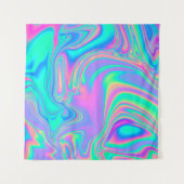 Iridescent Holographic: Neon Marbled Texture Wandteppich (Vorderseite (Horizontal))