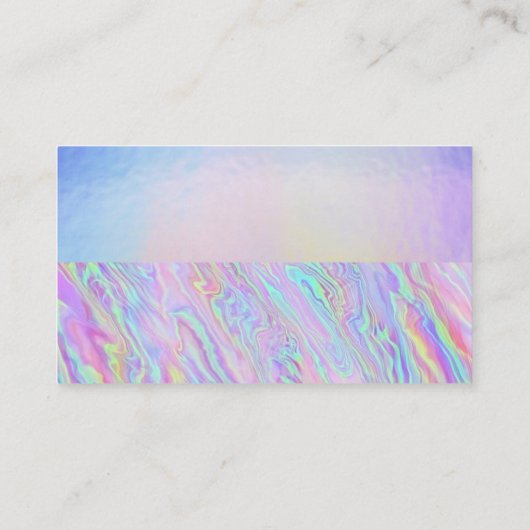Iridescent Holographic Pastel Foil Textur Visitenkarte (Rückseite)