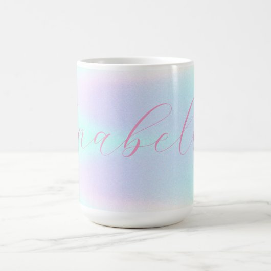 Iridescent Holographic Pastel Gradient Individuell Kaffeetasse (Mittel)