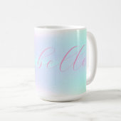 Iridescent Holographic Pastel Gradient Individuell Kaffeetasse (VorderseiteRechts)