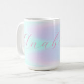 Iridescent Holographic Pastel Gradient Individuell Kaffeetasse (Vorderseite Links)