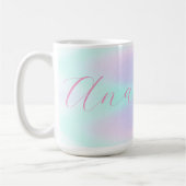 Iridescent Holographic Pastel Gradient Individuell Kaffeetasse (Links)