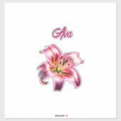 Iridescent Holographic Pink Asiatic Lily Aufkleber (Blatt)