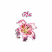 Iridescent Holographic Pink Asiatic Lily Aufkleber (Vorderseite)