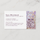 Iridescent Holographic Snake Scale Gothic Tattoo Visitenkarte (Rückseite)