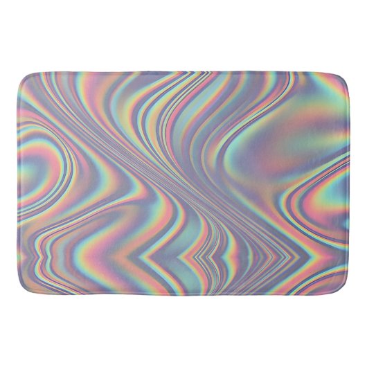 Iridescent Holographic Swirl Texture Badematte (Vorderseite)