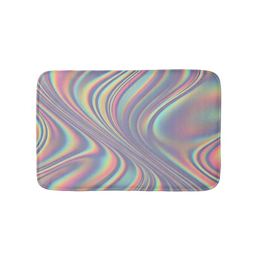Iridescent Holographic Swirl Texture Badematte (Vorderseite)