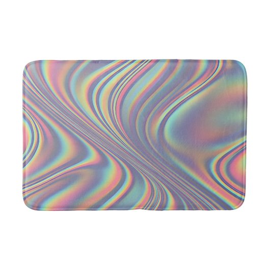 Iridescent Holographic Swirl Texture Badematte (Vorderseite)