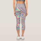 Iridescent Holographic Swirl Texture Capri Leggings (Rückseite)