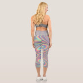 Iridescent Holographic Swirl Texture Capri Leggings (Rückseite)