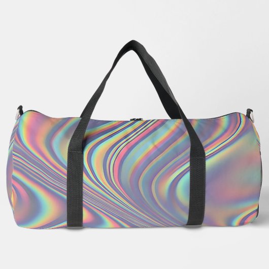 Iridescent Holographic Swirl Texture Duffle Bag (Vorderseite)