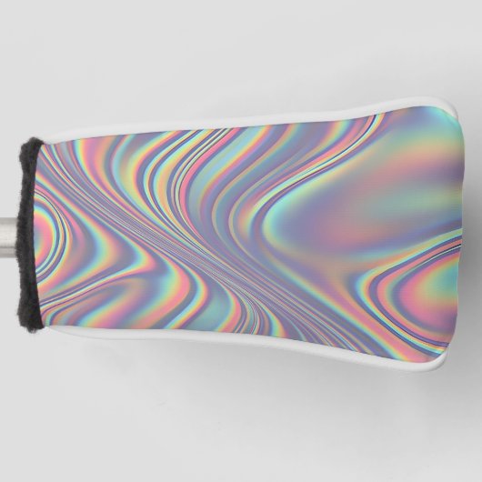 Iridescent Holographic Swirl Texture Golf Headcover (Vorderseite)