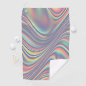 Iridescent Holographic Swirl Texture Golfhandtuch (Insitu)