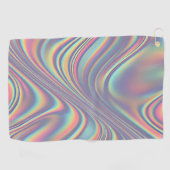 Iridescent Holographic Swirl Texture Golfhandtuch (Horizontal)