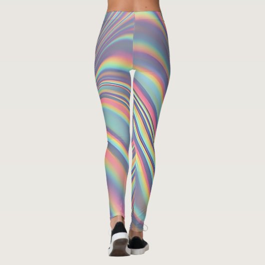 Iridescent Holographic Swirl Texture Leggings (Rückseite)