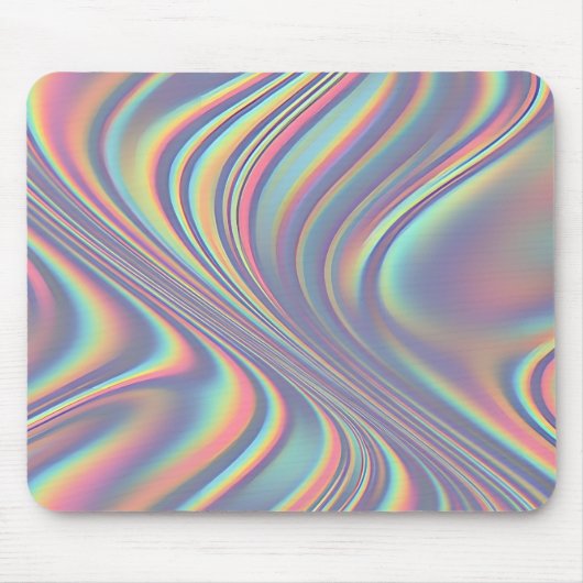 Iridescent Holographic Swirl Texture Mousepad (Vorne)