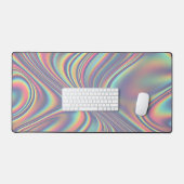 Iridescent Holographic Swirl Texture Schreibtischunterlage (Tastatur & Maus)