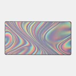 Iridescent Holographic Swirl Texture Schreibtischunterlage