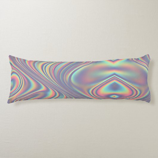 Iridescent Holographic Swirl Texture Seitenschläferkissen (Vorderseite)