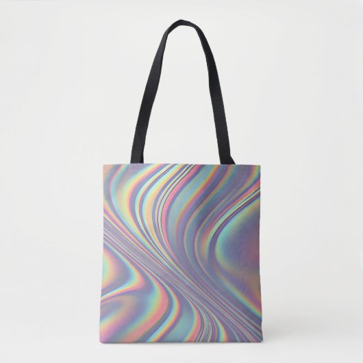 Iridescent Holographic Swirl Texture Tasche (Vorderseite)