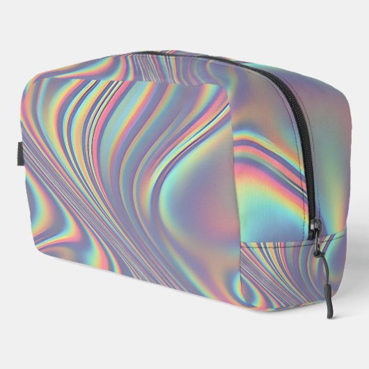 Iridescent Holographic Swirl Texture Waschbeutel (Rechte Ecke)