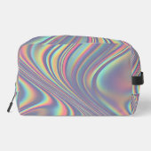 Iridescent Holographic Swirl Texture Waschbeutel (Rückseite)