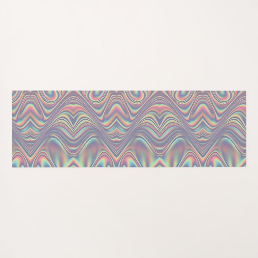Iridescent Holographic Swirl Texture Yogamatte (Rückseite (Horizontal))