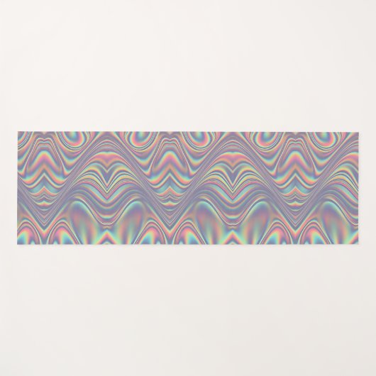 Iridescent Holographic Swirl Texture Yogamatte (Vorderseite (Horizontal))