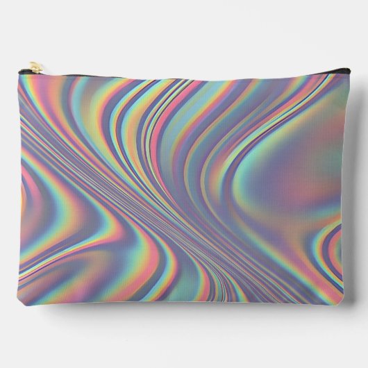 Iridescent Holographic Swirl Texture Zubehörtasche (Vorderseite)