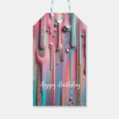 Iridescent Holographic Tropfen Gift Tag Geschenkanhänger (Vorderseite)