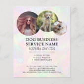 Iridescent Holographic Walker Pet Sitting Custom Flyer (Vorne)