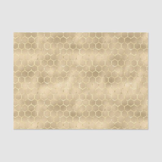 Iridescent Honeycomb Gold Gradient Apiary Pattern Seidenpapier (Vorderseite)