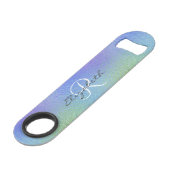 Iridescent Hübsch Hologram Monogram Stylish Speed Flaschenöffner (Vorderseite Schrägansicht)