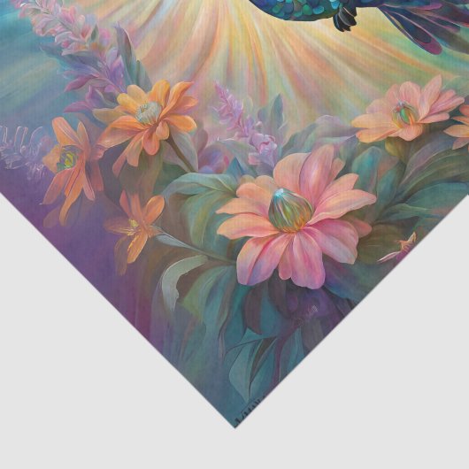 Iridescent Hummingbird Decoupage Seidenpapier (Ausschnitt)
